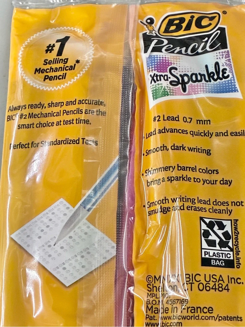 🍭$6🍭 NEW BIC Xtra-Sparkle Number 2 Mechanical Pencils 0.7mm 10ct Multicolor